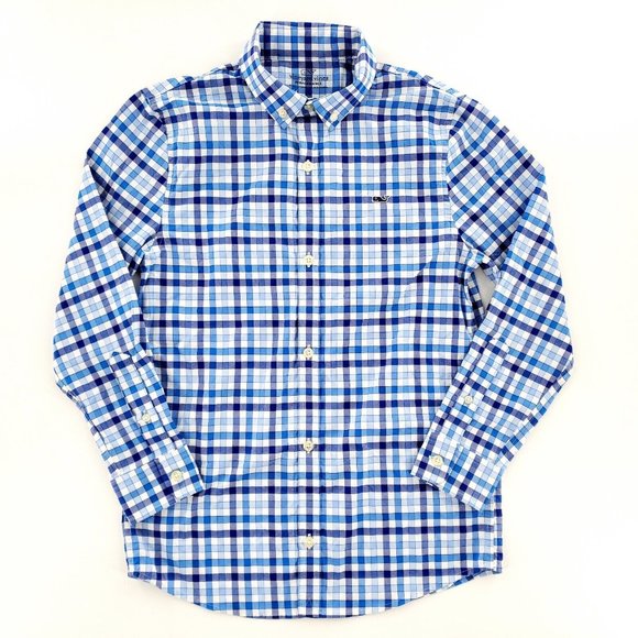 Vineyard Vines Performance Button Down Long Sleeve Shirts Lot Of 5 Boys S Plaid - Picture 4 of 8